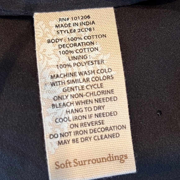 Women’s Soft Surroundings  Gray Wildwood  Cropped Embroidered Jacket Lg - Picture 7 of 7